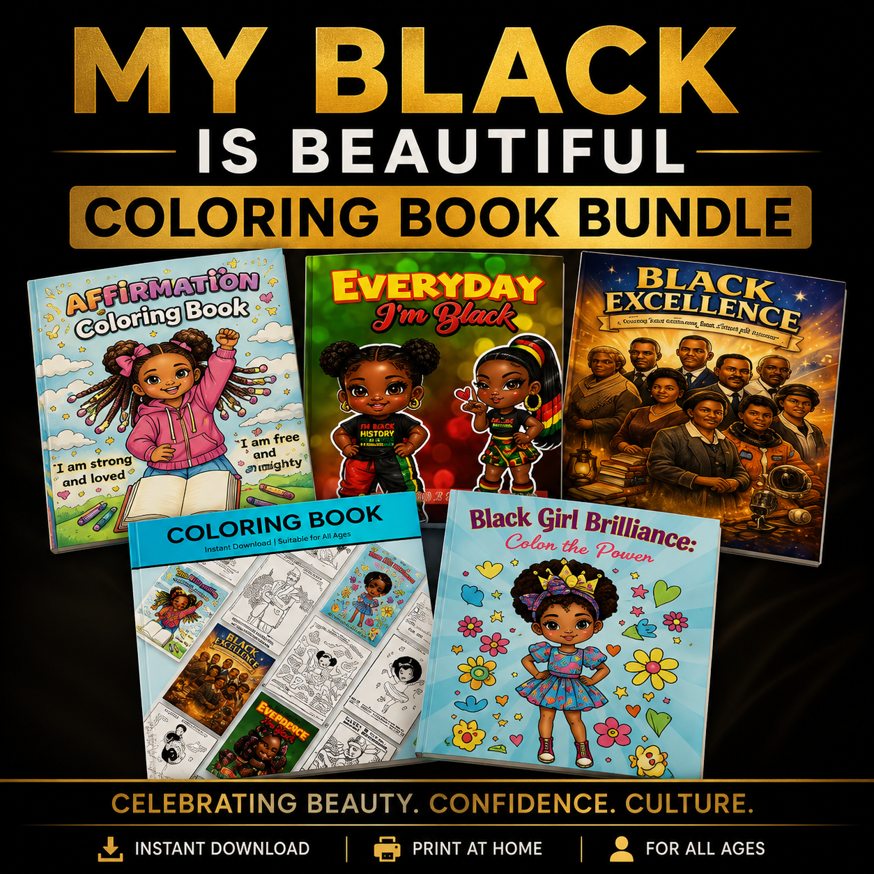 MY Black Is Beautiful Coloring Book Bundle